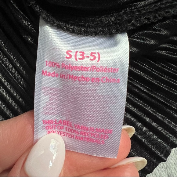 NWT NO BOUNDARIES BLACK PLEATED BUTTON DOWN COLLARED LONG SLEEVE SHIRT SMALL - Picture 7 of 7